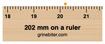 202 mm on a ruler Where is 202 millimeters on a ruler