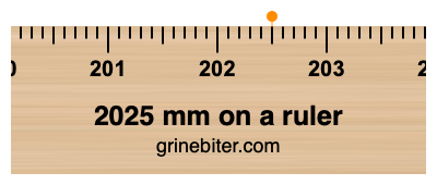 Where is 2025 millimeters on a ruler