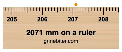 2071 mm on a ruler Where is 2071 millimeters on a ruler