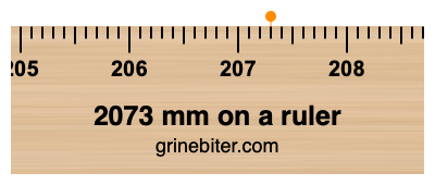 Where is 2073 millimeters on a ruler