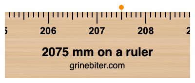 2075 mm on a ruler Where is 2075 millimeters on a ruler
