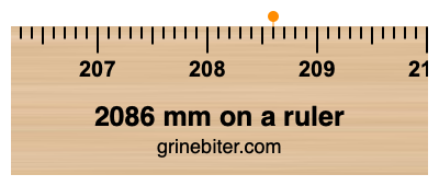 2086 mm on a ruler Where is 2086 millimeters on a ruler