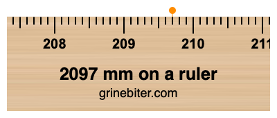 2097 mm on a ruler Where is 2097 millimeters on a ruler