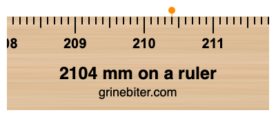 2104 mm on a ruler Where is 2104 millimeters on a ruler
