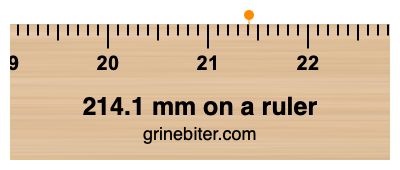 Where is 214.1 millimeters on a ruler