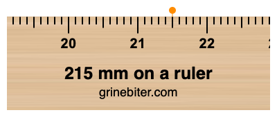 215 mm on a ruler Where is 215 millimeters on a ruler