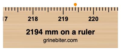 2194 mm on a ruler Where is 2194 millimeters on a ruler