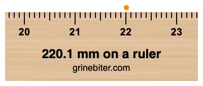 220.1 mm on a ruler Where is 220.1 millimeters on a ruler