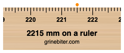 2215 mm on a ruler Where is 2215 millimeters on a ruler