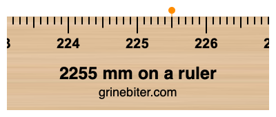2255 mm on a ruler Where is 2255 millimeters on a ruler