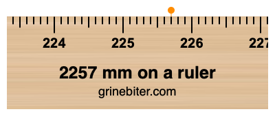 2257 mm on a ruler Where is 2257 millimeters on a ruler