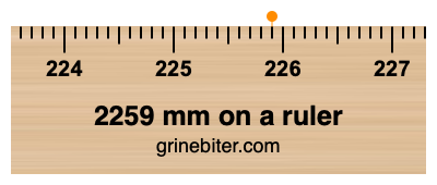 Where is 2259 millimeters on a ruler