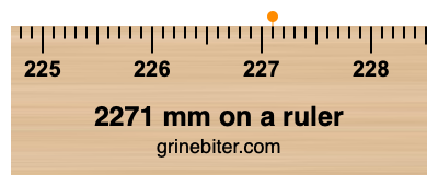 2271 mm on a ruler Where is 2271 millimeters on a ruler