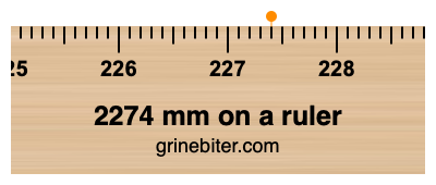 Where is 2274 millimeters on a ruler