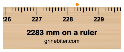 2283 mm on a ruler Where is 2283 millimeters on a ruler