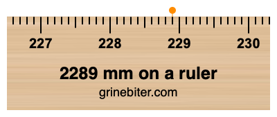 2289 mm on a ruler Where is 2289 millimeters on a ruler