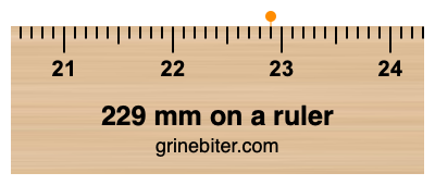 229 mm on a ruler Where is 229 millimeters on a ruler