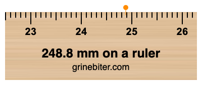 248.8 mm on a ruler Where is 248.8 millimeters on a ruler