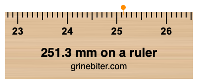 251.3 mm on a ruler Where is 251.3 millimeters on a ruler