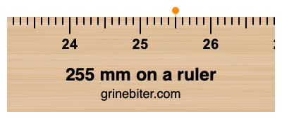 Where is 255 millimeters on a ruler