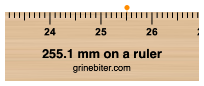 Where is 255.1 millimeters on a ruler