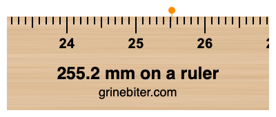 Where is 255.2 millimeters on a ruler