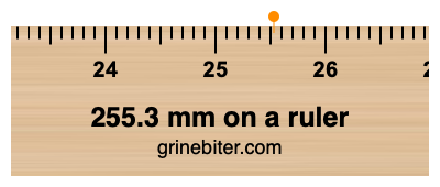 Where is 255.3 millimeters on a ruler