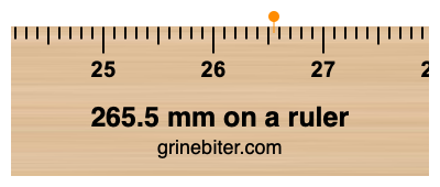 Where is 265.5 millimeters on a ruler