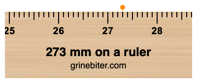 Where is 273 millimeters on a ruler