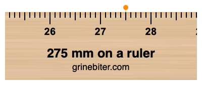 Where is 275 millimeters on a ruler