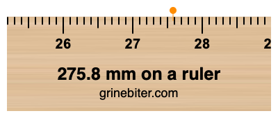 Where is 275.8 millimeters on a ruler