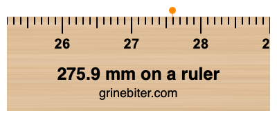 Where is 275.9 millimeters on a ruler