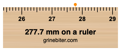 Where is 277.7 millimeters on a ruler