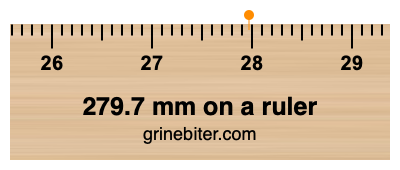 279.7 mm on a ruler Where is 279.7 millimeters on a ruler
