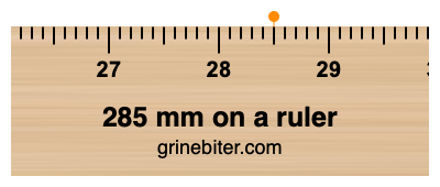 285 mm on a ruler Where is 285 millimeters on a ruler