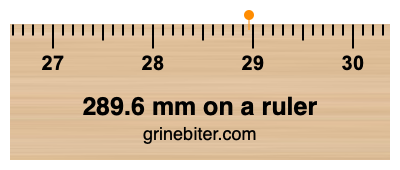 Where is 289.6 millimeters on a ruler