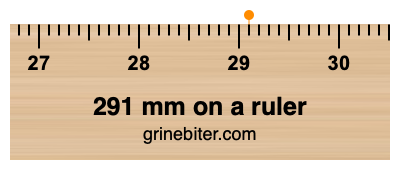 Where is 291 millimeters on a ruler
