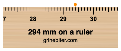 294 mm on a ruler Where is 294 millimeters on a ruler