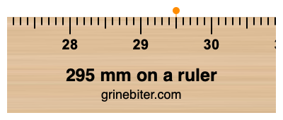Where is 295 millimeters on a ruler