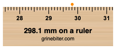 298.1 mm on a ruler Where is 298.1 millimeters on a ruler