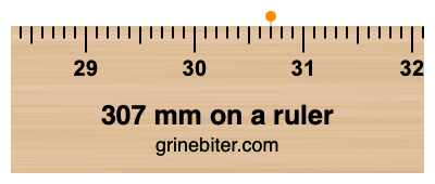 Where is 307 millimeters on a ruler