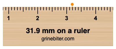 31.9 mm on a ruler Where is 31.9 millimeters on a ruler