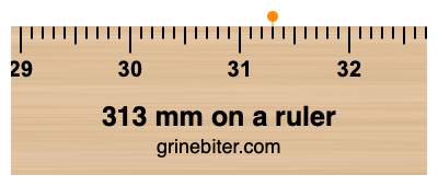 313 mm on a ruler Where is 313 millimeters on a ruler
