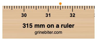 315 mm on a ruler Where is 315 millimeters on a ruler