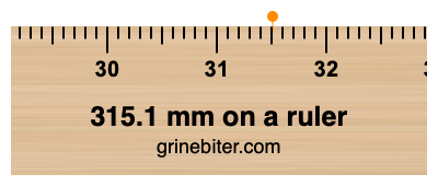315.1 mm on a ruler Where is 315.1 millimeters on a ruler