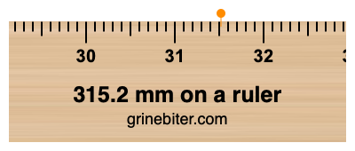 315.2 mm on a ruler Where is 315.2 millimeters on a ruler