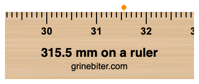 315.5 mm on a ruler Where is 315.5 millimeters on a ruler