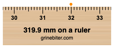 Where is 319.9 millimeters on a ruler