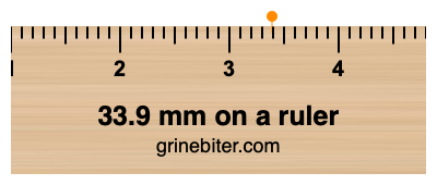 33.9 mm on a ruler Where is 33.9 millimeters on a ruler