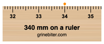 340 mm on a ruler Where is 340 millimeters on a ruler
